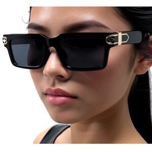 Black Square Frame Sunglasses Luxury UV400 Design Style Women Gafas Mujeres